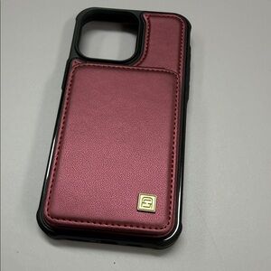 Elegant Maroon iPhone Promax Case. New with wallet.